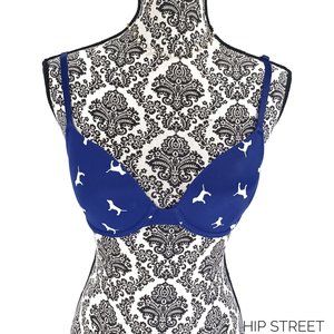 VS PINK Blue Puppy Logo Underwire Bra 32B